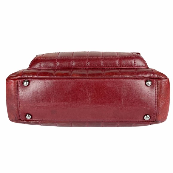 CHANEL Chocolate Bar Mademoiselle Reissue Square Tote Bag Red - Picture 7 of 10